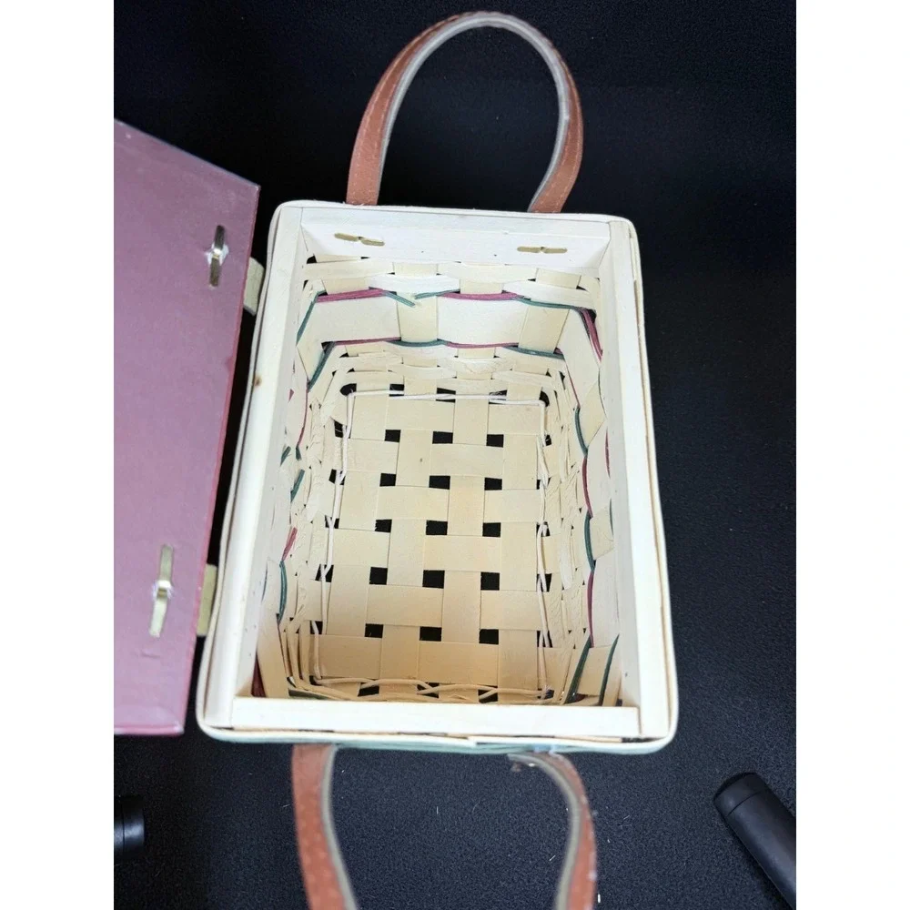 Jan Shade Beach Snowman Mini Picnic Basket Christmas Decor Hinged‎ Lid 6